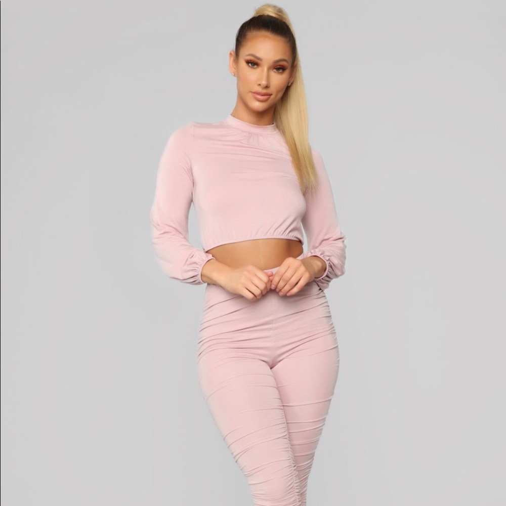 Rushed pant set dusty rose